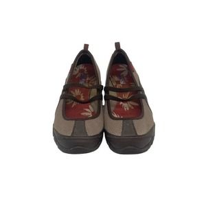 Skechers Biker's Fiesta Brown Mesh and Leather Slip On Mary Jane Shoes SZ 6 EUC